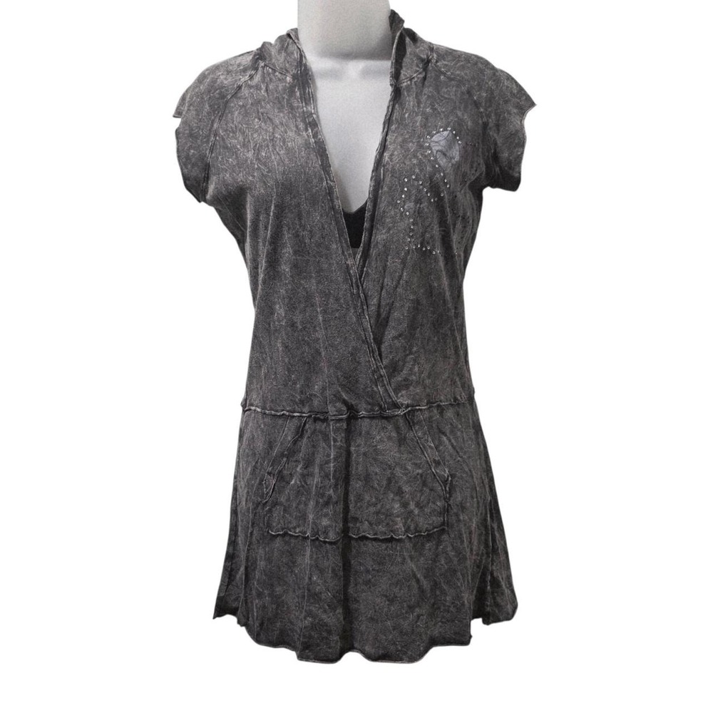 Vintage Anama Gray Hooded Tunic or Mini Dress - Picture 2 of 8